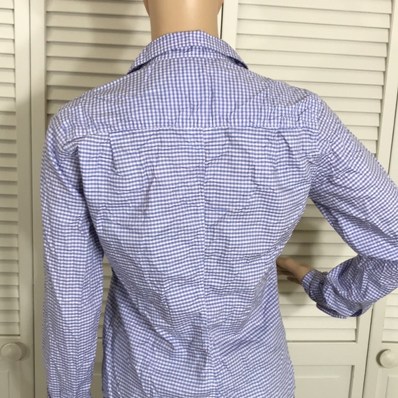 Frank & Eileen Barry Checkered Button-Down Purple Shirt XS - Picture 10 of 14